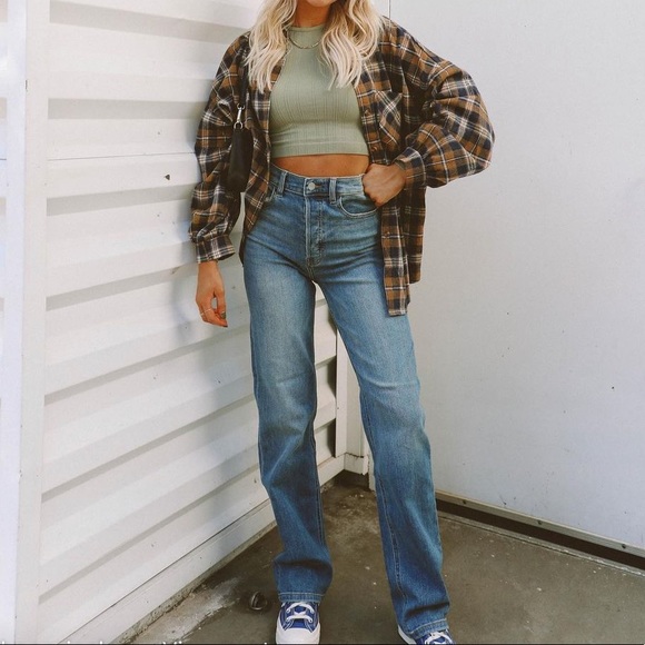 Tops - Oversized Brown Flannel